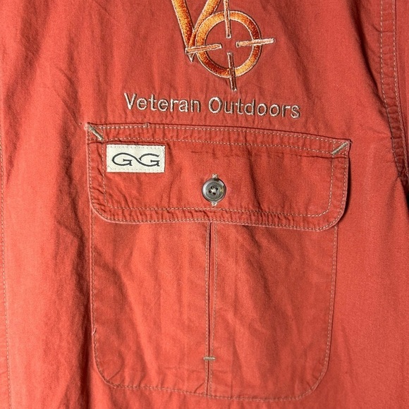 GameGuard Shooting Shirt Men’s Size Medium Orange Button Up Outdoor Hunting Gear - Picture 4 of 6